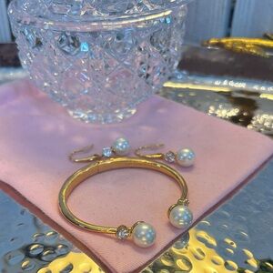 Kate Spade Pearls of Wisdom Bangle and Earrings Set